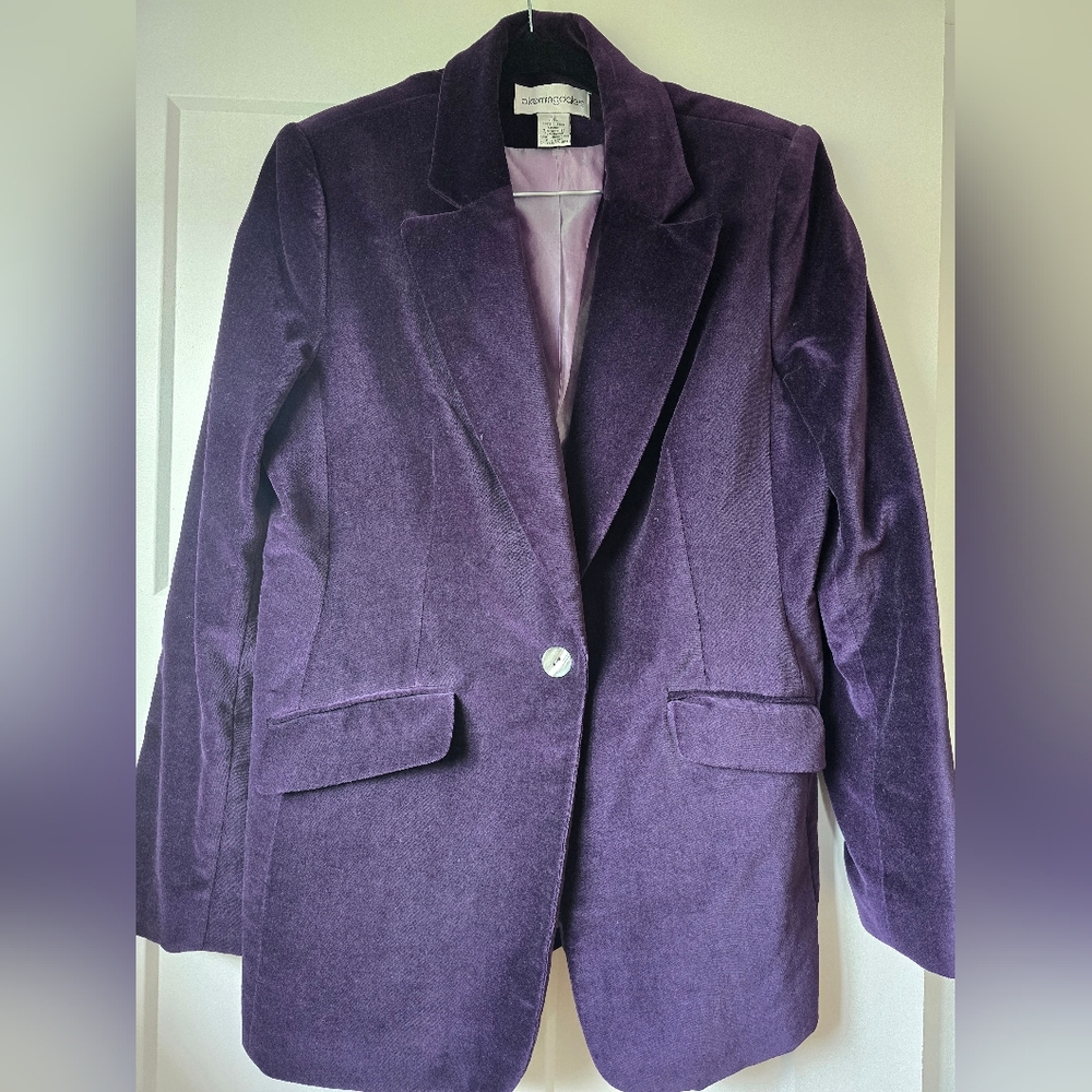 Bloomingdale's Purple Velvet Blazer